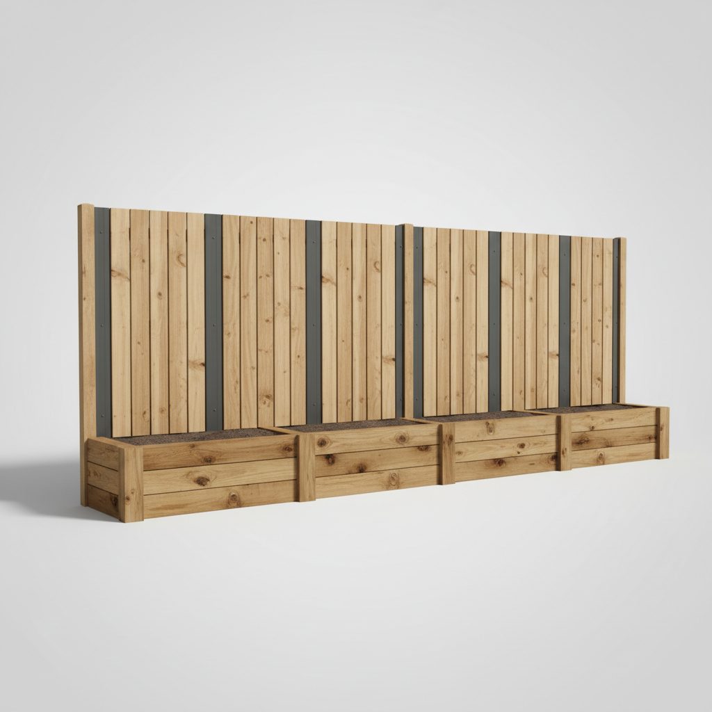 Sleeper Retaining Combinations 600mm retain + 1.8m fence Treated pine + Colorbond / Timber fence above — Brisbane timber fencing supply