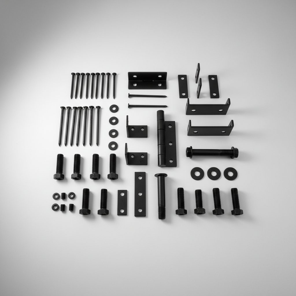 Timber Fencing Accessories N/A — accessory range Powder-coated black — Brisbane timber fencing supply
