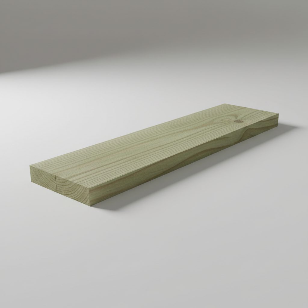 Timber Pine Sleeper 2.4m × 200 × 50mm Natural pine (treated green) — Brisbane timber sleepers supply